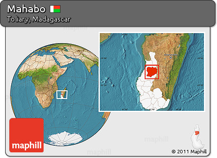 Satellite Location Map of Mahabo, highlighted parent region