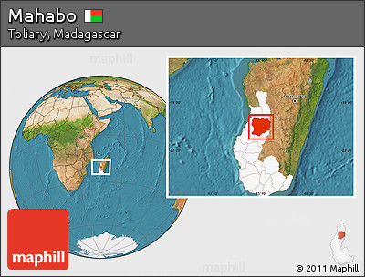 Satellite Location Map of Mahabo, highlighted parent region