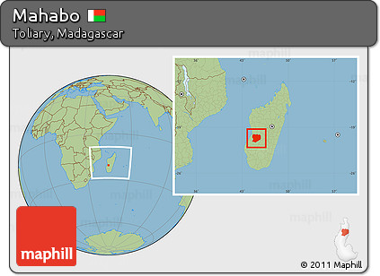 Savanna Style Location Map of Mahabo, within the entire country