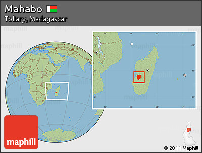 Savanna Style Location Map of Mahabo, within the entire country