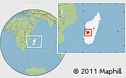 Savanna Style Location Map of Mahabo, highlighted country, within the entire country