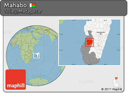 Savanna Style Location Map of Mahabo, highlighted country, highlighted parent region