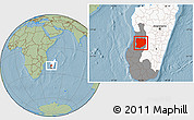 Savanna Style Location Map of Mahabo, highlighted country, highlighted parent region, hill shading