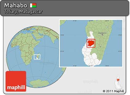 Savanna Style Location Map of Mahabo, highlighted parent region