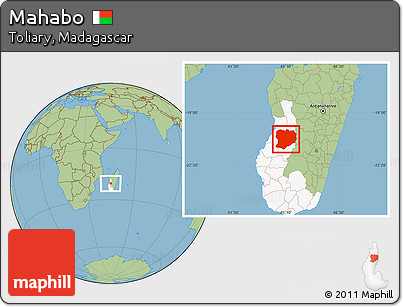 Savanna Style Location Map of Mahabo, highlighted parent region