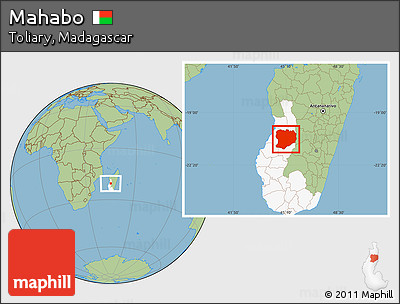 Savanna Style Location Map of Mahabo, highlighted parent region