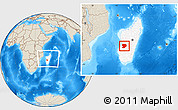 Shaded Relief Location Map of Mahabo, highlighted country, within the entire country