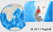 Shaded Relief Location Map of Mahabo, highlighted country, highlighted parent region