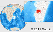 Shaded Relief Location Map of Mahabo, highlighted country