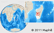 Shaded Relief Location Map of Mahabo, highlighted parent region, within the entire country