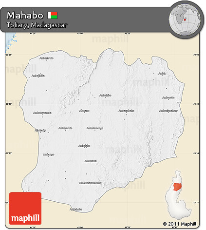 Classic Style Map of Mahabo, single color outside