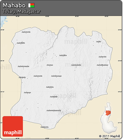 Classic Style Map of Mahabo, single color outside