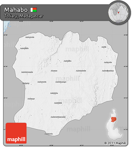 Gray Map of Mahabo, single color outside