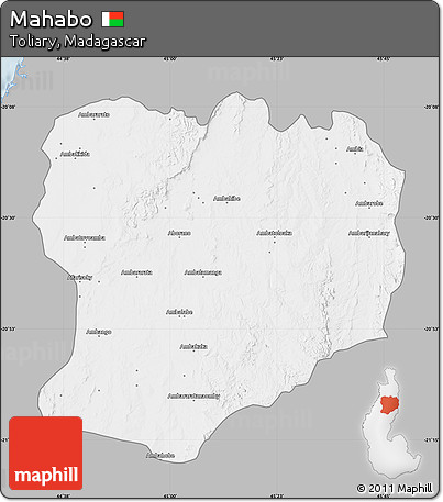 Gray Map of Mahabo, single color outside
