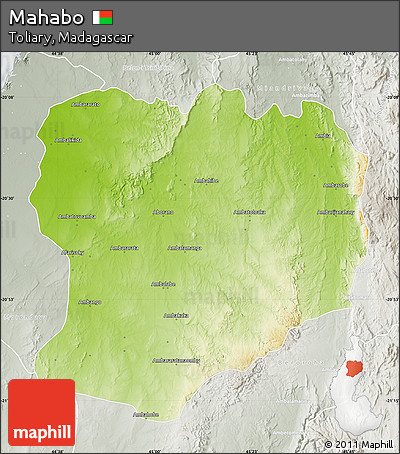 Physical Map of Mahabo, lighten, semi-desaturated