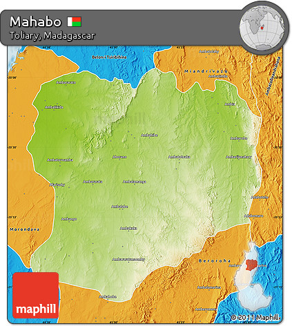 Physical Map of Mahabo, political outside