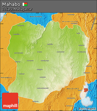 Physical Map of Mahabo, political outside