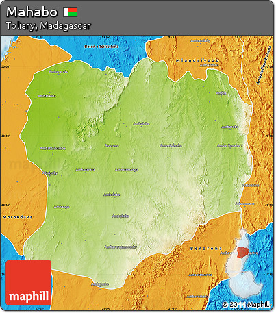 Physical Map of Mahabo, political outside