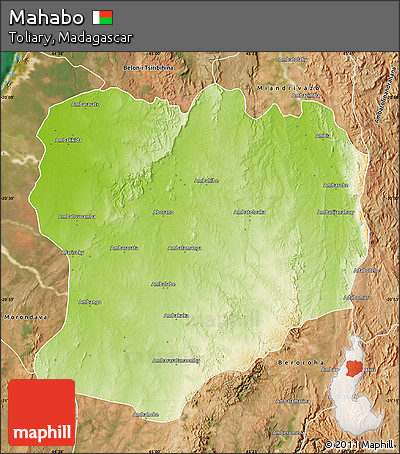 Physical Map of Mahabo, satellite outside
