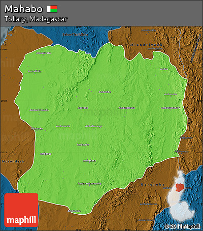 Political Map of Mahabo, darken