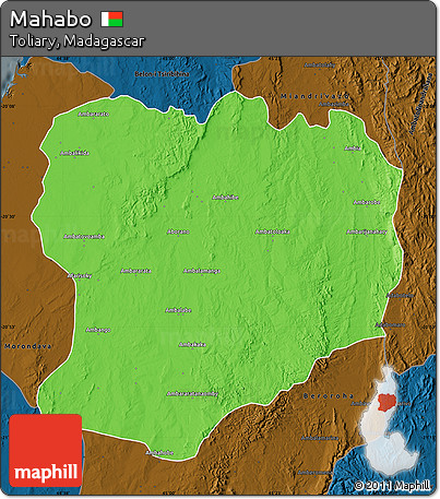 Political Map of Mahabo, darken