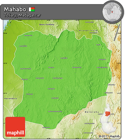 Political Map of Mahabo, physical outside