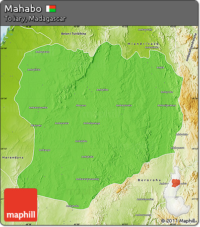 Political Map of Mahabo, physical outside