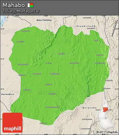 Political Map of Mahabo, shaded relief outside