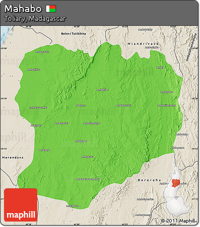 Political Map of Mahabo, shaded relief outside