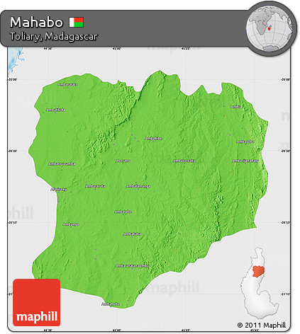 Political Map of Mahabo, single color outside