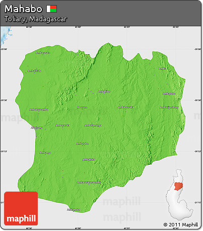 Political Map of Mahabo, single color outside