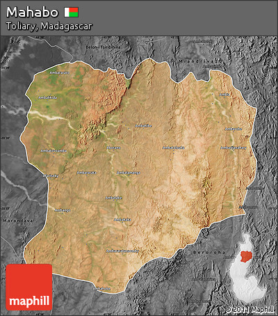 Satellite Map of Mahabo, darken, desaturated