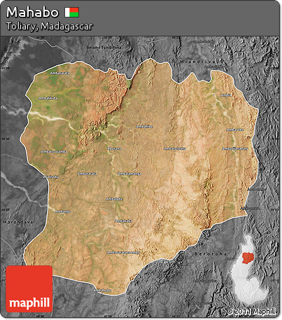 Satellite Map of Mahabo, darken, desaturated