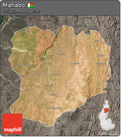 Satellite Map of Mahabo, darken, semi-desaturated