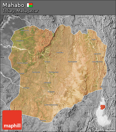 Satellite Map of Mahabo, desaturated