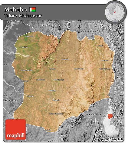 Satellite Map of Mahabo, desaturated