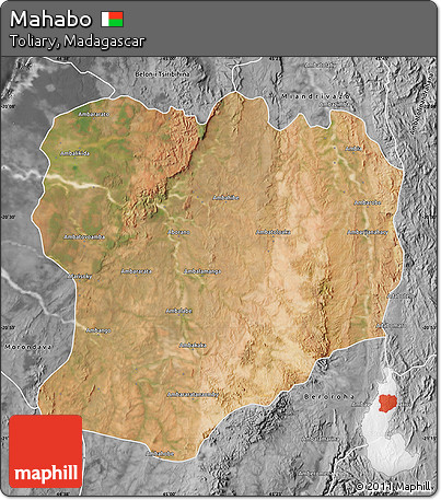 Satellite Map of Mahabo, desaturated