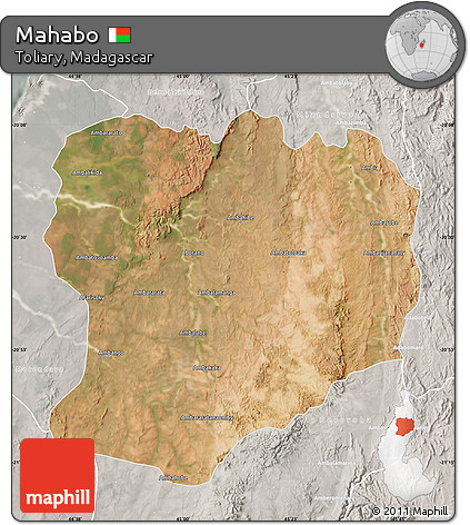 Satellite Map of Mahabo, lighten, semi-desaturated