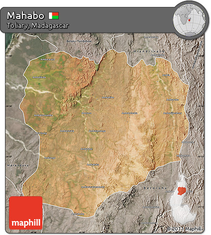 Satellite Map of Mahabo, semi-desaturated