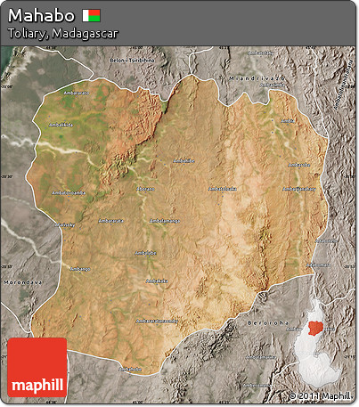 Satellite Map of Mahabo, semi-desaturated