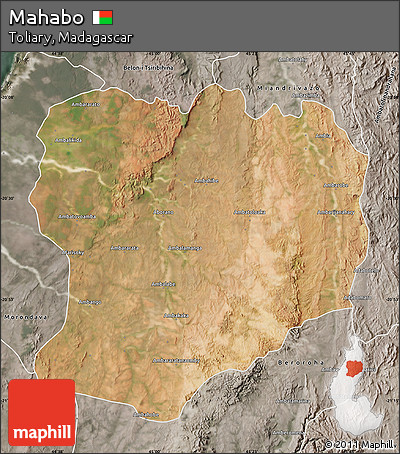 Satellite Map of Mahabo, semi-desaturated
