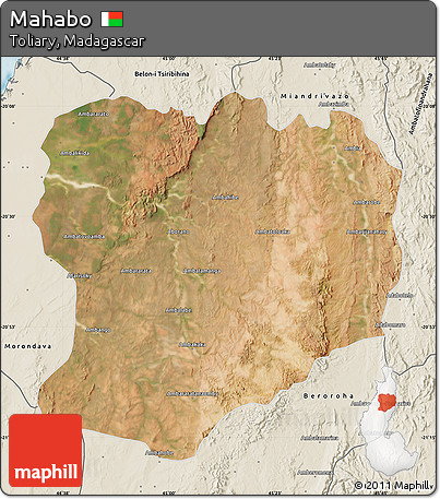 Satellite Map of Mahabo, shaded relief outside