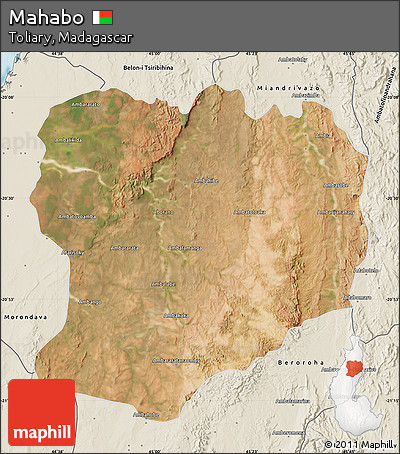 Satellite Map of Mahabo, shaded relief outside