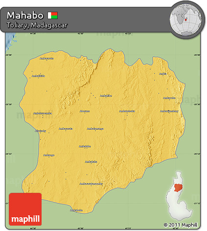 Savanna Style Map of Mahabo, single color outside