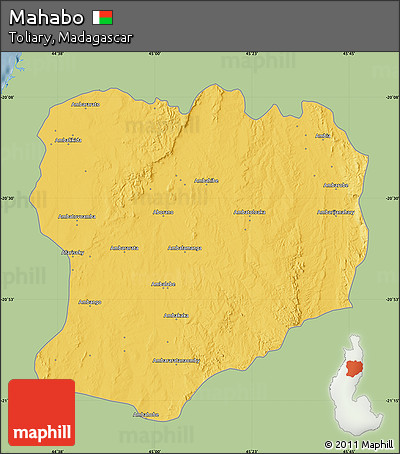 Savanna Style Map of Mahabo, single color outside