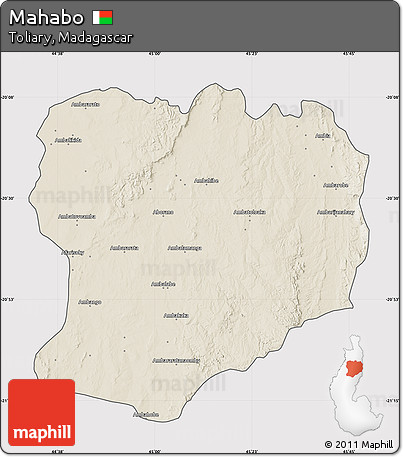 Shaded Relief Map of Mahabo, cropped outside