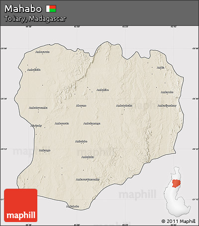 Shaded Relief Map of Mahabo, cropped outside