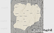 Shaded Relief Map of Mahabo, darken, semi-desaturated