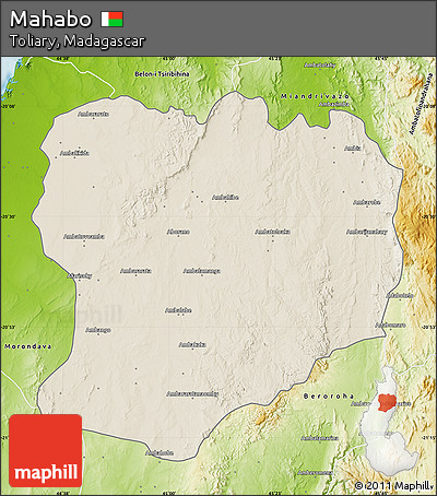 Shaded Relief Map of Mahabo, physical outside