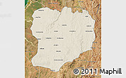 Shaded Relief Map of Mahabo, satellite outside